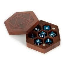 Metallic Dice Games: Wood Hexagon Dice Case Purple Heart